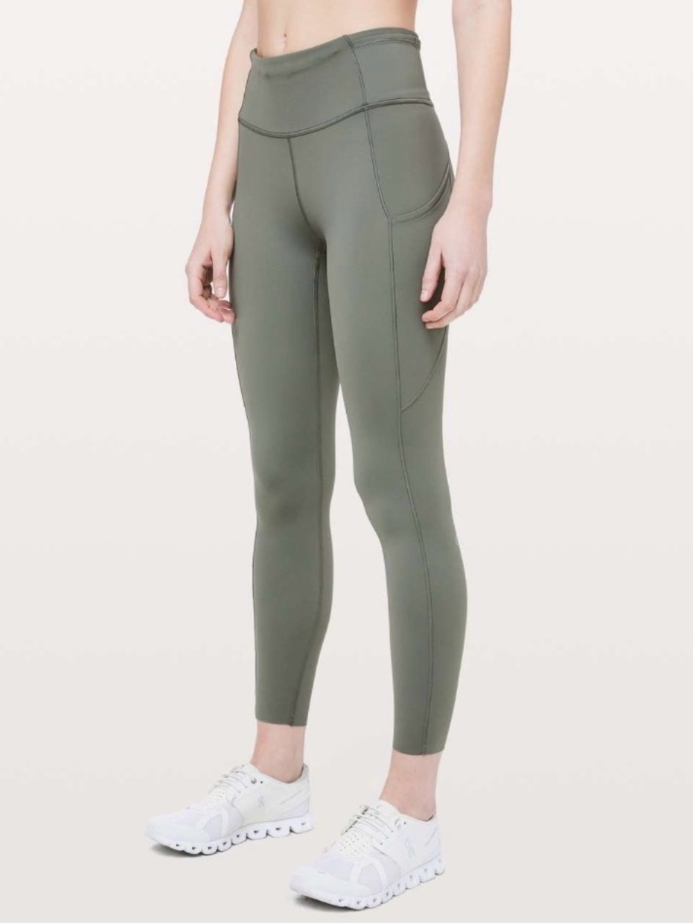 Lululemon Fast & Free 7/8 Tight II Nulux 25” Grey Sage Size 4 High Rise